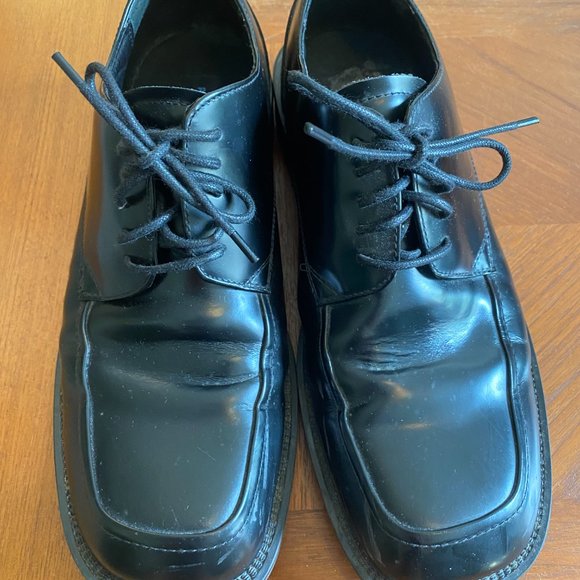 Kenneth Cole Reaction Men's Black Leather Oxford - Size 9- - Picture 2 of 4